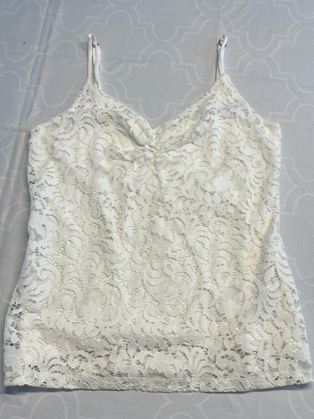 Hollister White Lace Cami Tank Top Women’s Medium All-Over Lace Y2K Style